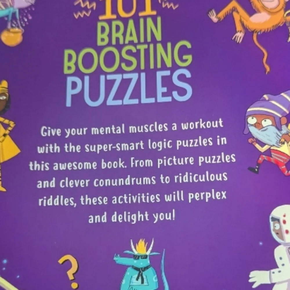 Smart Kids 101 Brain Boosting Puzzles Book Kids Educational Activitie Purple NEW